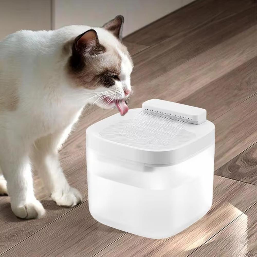 

Automatic Pet Water Fountain Square Cat Water Drinker Dog Water Dispenser For Cats Puppy White Regular