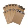 12-Pack Wooden Mini Clipboards with Low Profile Metal Clip - 6"x9", Durable & Lightweight for Classroom,Back To School Supplies