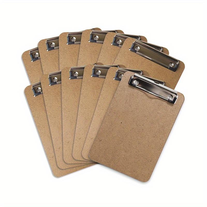 12-Pack Wooden Mini Clipboards with Low Profile Metal Clip - 6"x9", Durable & Lightweight for Classroom,Back To School Supplies