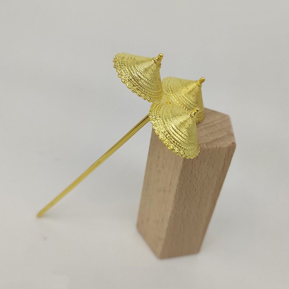 

Ancient Style Headwear Thai Headdress Ancient Hanfu Headwear Gold Metal Hair Sticks Leaf Umbrella Dai Style Hair Clip Women