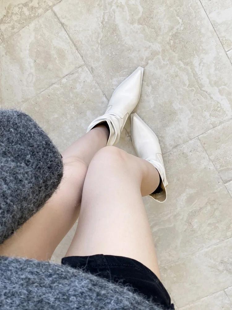 Eilyken New Sexy Thin High Heels Pleated Women Ankle Boot Fashion Spring Autumn Pointed Toe Stripper Prom Ladies Shoes