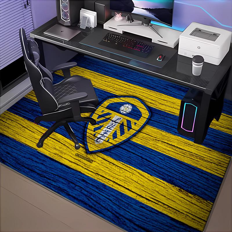 1PC Leeds United Crest Design Rug Game Carpet, Floor Mat for Bedroom Living Room Entryway Rug, Home Decor Idea Gift for Christmas birthday