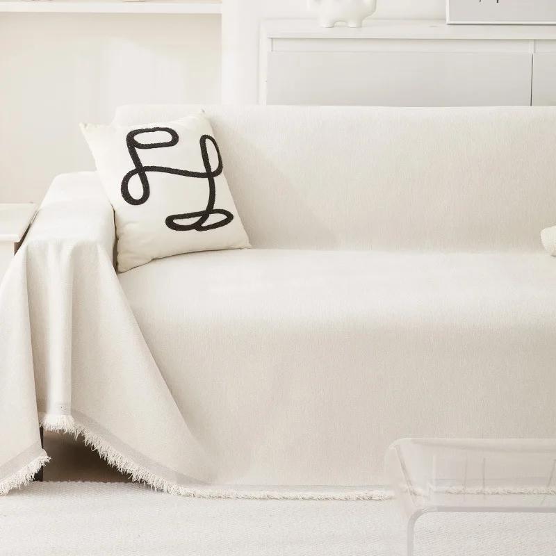 Solid Colour Waterproof Sofa Towel Chenille Four Seasons Universal Sofa Furniture Cover All-inclusive Universal Easy Sofa Blanket 180X130CM