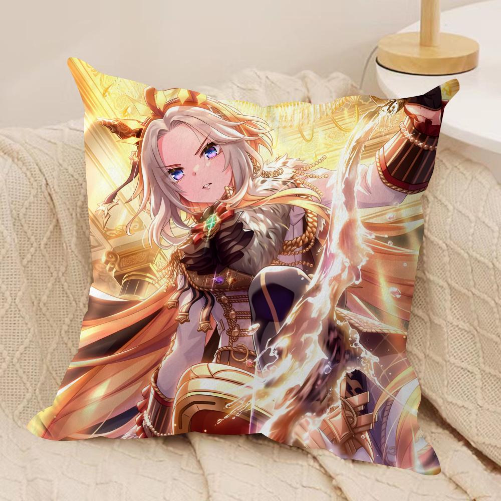 

Anime Uma M-Musume Cushion Cover Silky Short Plush Sofa Pillow Cover Hidden Zipper Soft Dustproof Case for Home Decor 30cmx30cm