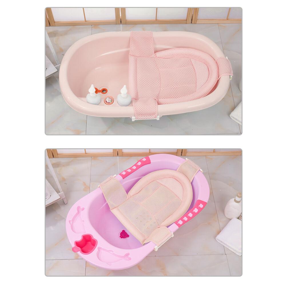 Baby-Badetuch-Stand Netz Rosa, Weiches Airnetz, 7,5x35x66cm