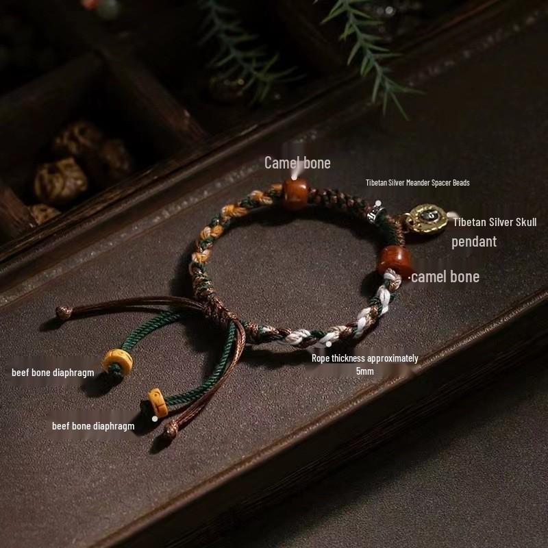 Colorful Tibetan Ethnic Style Adjustable Handmade Leather Cord Bracelet for Couples