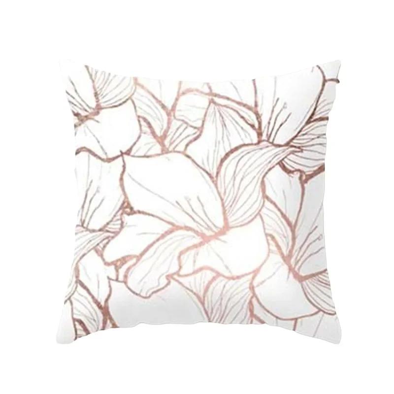 40X40/45X45CM Rose Gold Pink Geometry Print Cushion Covers Modern Nordic Livingroom Decorative Pillows Case Couch Throw Pillows