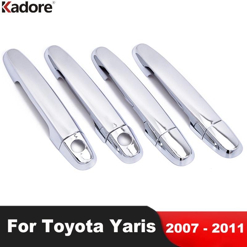 For Toyota Yaris 2007 2008 2009 2010 2011 Sedan Chrome Car Door Handle Cover Trim Side Handles Catch Cap Overlay Accessories