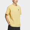 Adidas Solid Color Cartoon Embroidered Outdoor Sports Short Sleeve Drop Shoulder T-Shirt Men T-Shirts Light-Yellow IS0306