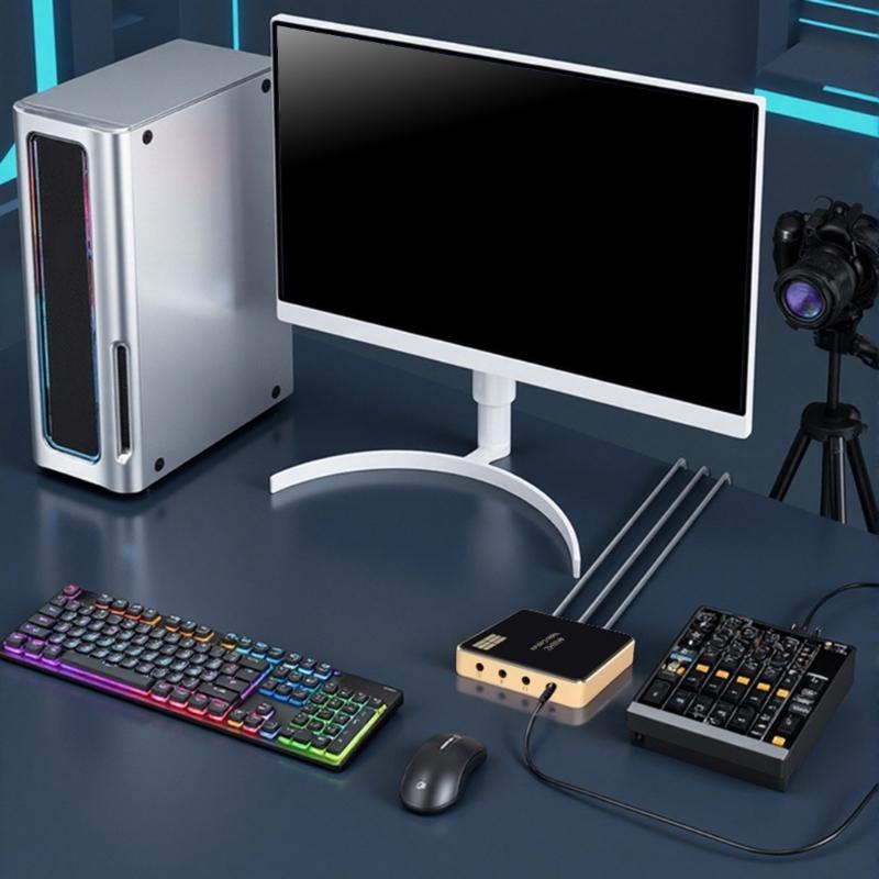 Metal Video Capture Card 4K60Hz Resolution USB3.0 Port Instantly Setups Compatible Multiple Systems