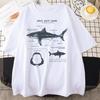 Great White Shark Anatomy T-Shirt New Summer Men Street Short Sleeve Hip Hop Punk Style Boy Casual Tops Oversize White Tees