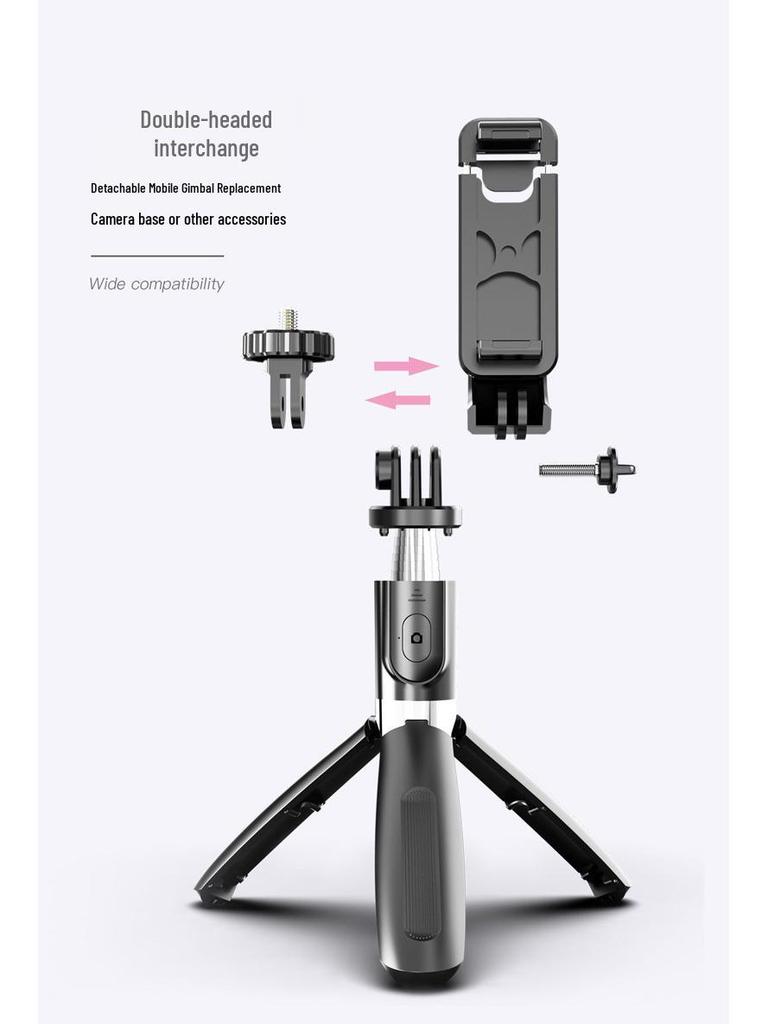 L02 Bluetooth Selfie-Stick & Stativ mit Fernbedienung für GoPro, 1 m lang, Universelles Foto-Tool.