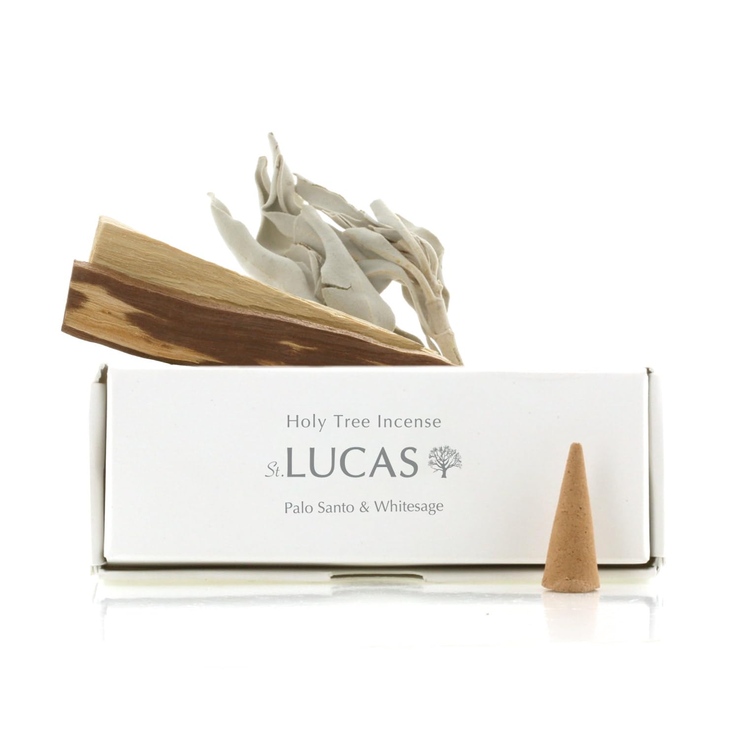 

LUCAS White Sage Cleansing Incense (Palo Santo & White Sage Cone)