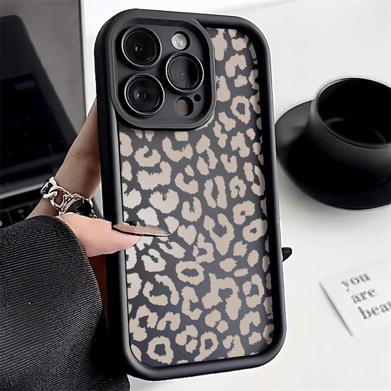 Full screen white leopard print for iPhone17ProMax mobile phone case 14 Apple 13Pro matte 12/15 premium