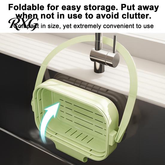 Quick Drying Kitchen Gadget Hanging Sink Drain Basket, Foldable Stretchable Colander, Space Saving Food Basket Strainer, Multi-functional Faucet