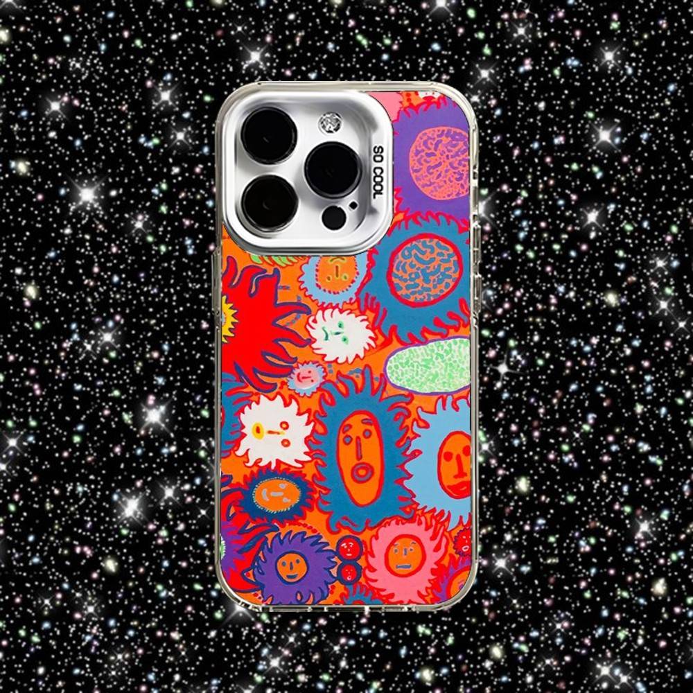 Y-yayoi K-Kusama Art Phone Case For iPhone 16,15,14,13,12,11,Pro,XS,Max,Plus,Mini,SE White Candy Matte Shockproof Cover