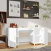 Vidaxl Desk, White, 140X50X75 Cm, Wood-based Material