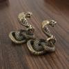 Ancient Mini Cobra Statue Twelve Zodiac Snake Snake Figurines Brass Cobra Figurines  Birthday Gift