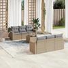 VidaXL Garden Lounge Set with Cushions 7 Pcs Beige Braided Resin 3218699
