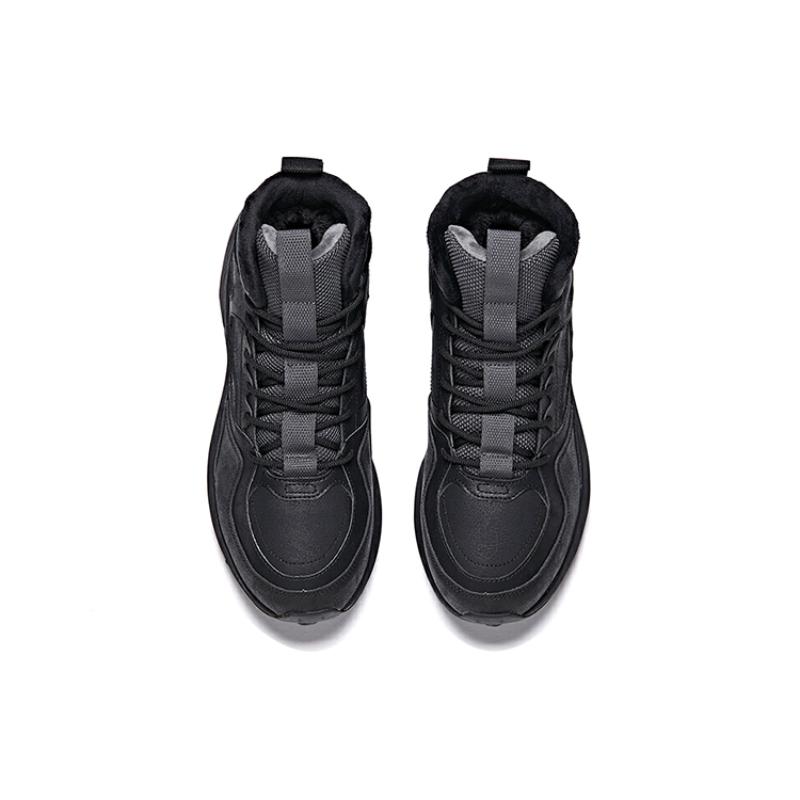Anta Cushioned Anti-Slip And Wear-Resistant Warm High-Top Casual Shoes Men's Black Sneakers 112048986-2