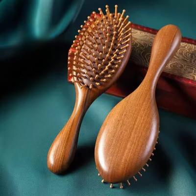 Haarbürste für Haarwachstum, Natürliches Sandelholz Entwirrende Holzpaddel-Haarbürste zur Kopfhautmassage, für Frauen, Männer und Kinder, mit ergonomischem Griff