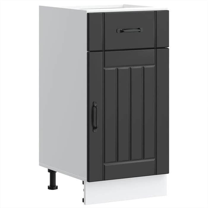 VidaXL Armoire de cuisine Lucca noir bois d'ingénierie, meuble d'évier, meuble de cuisine avec tiroir, meuble de cuisine à 853708