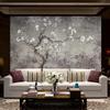 Retro Photo Wallpaper Plum Blossom Mural Hand Painted Flowers Birds Wall Murals Living Room Study Fresco