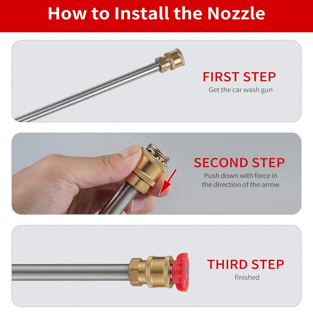 Pressure Washer Gun 5000 PSI Powerful Washing Gun 40inch Length 14inch Quick Connect with M22