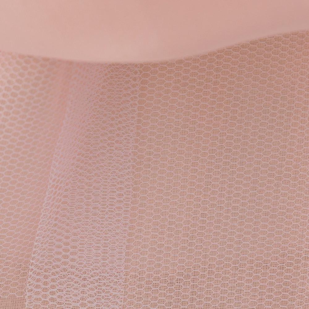 One-Year-Old Pink Puff Sleeve Flower Girl Princess Dress with Mesh Skirt