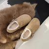 Leather Velvet Birkenstocks, Women'S Autumn Winter Wool Cotton Shoes, Snow Boots, One Pedal, All-Inclusive Birkenstocks, Low Heels And Wear-Resistant
