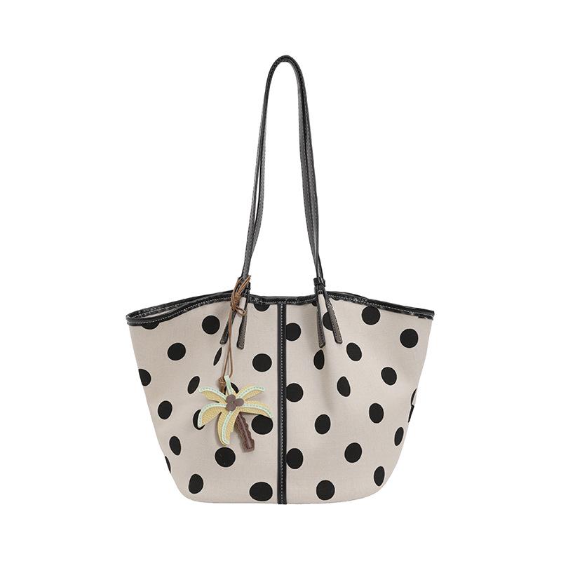 2026 Korean Polka Dot Tote Bag - Large Capacity Versatile Fashion Shoulder Bag for Women.