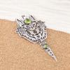 Tiger Face Natural Peridot Gemstone Oxidized 925 Sterling Silver Pendant 4" CP-26-1