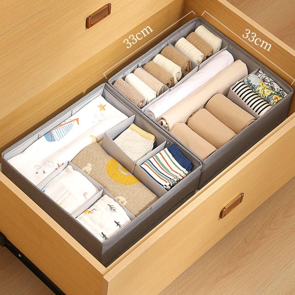 7 Grid Bra Storage Case Foldable Wardrobe Socks Organizer Durable Closet Underwear Bin Panties