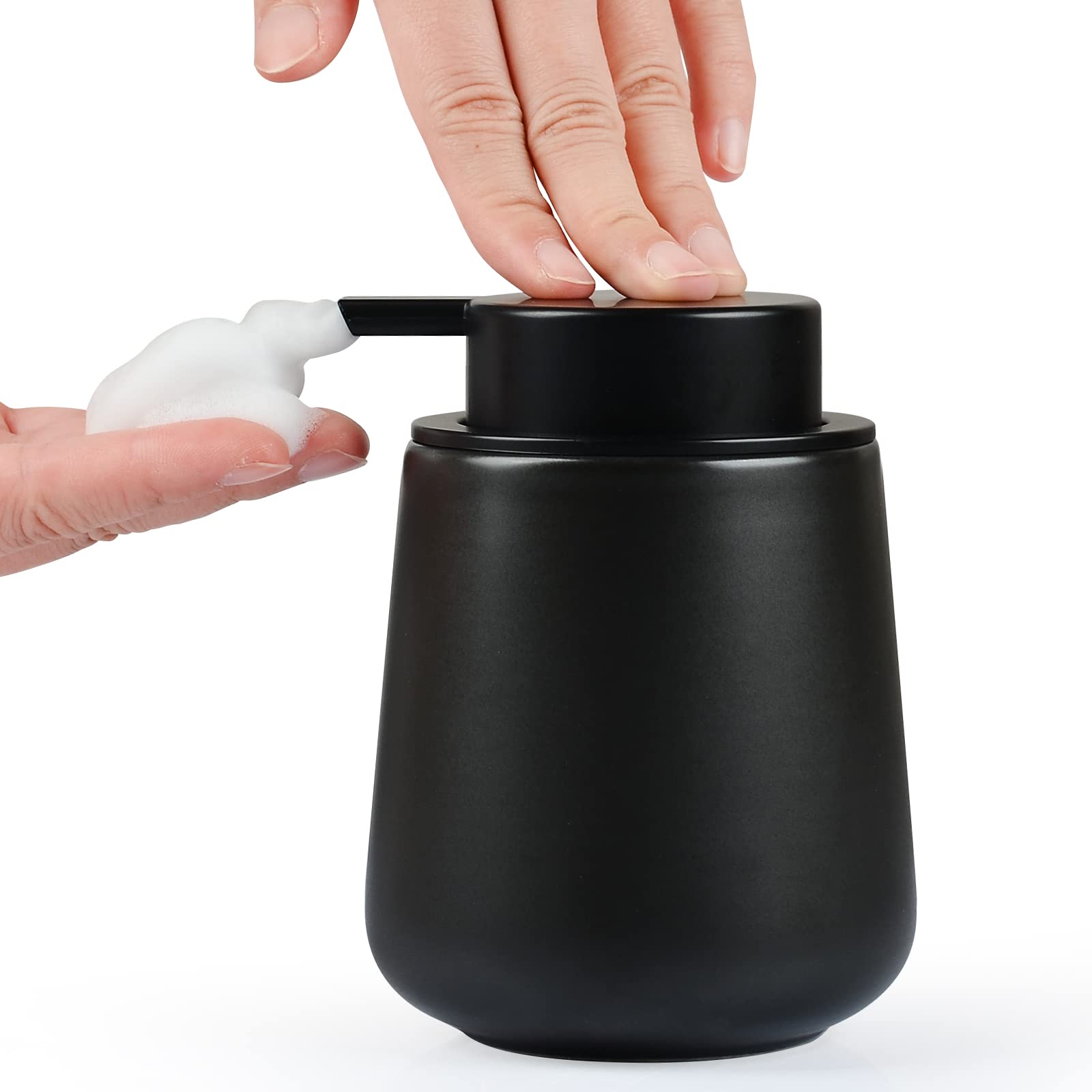 

Дозатор пенного керамического мыла для рук Umlaca, Стильная ручная заправка, Широкое горлышко, Бутылка для пенного моющего средства нажимного типа, Подходит для кухни, ванной комнаты,