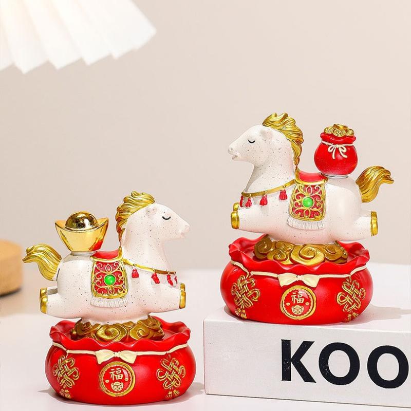 1 Peça Mascote do Ano do Cavalo Guochao Cavalo Ornamento para Decoração de Casa Ornamento para Mesa de Escritório Presentes Criativos Companheiro Cavalo do Zodíaco