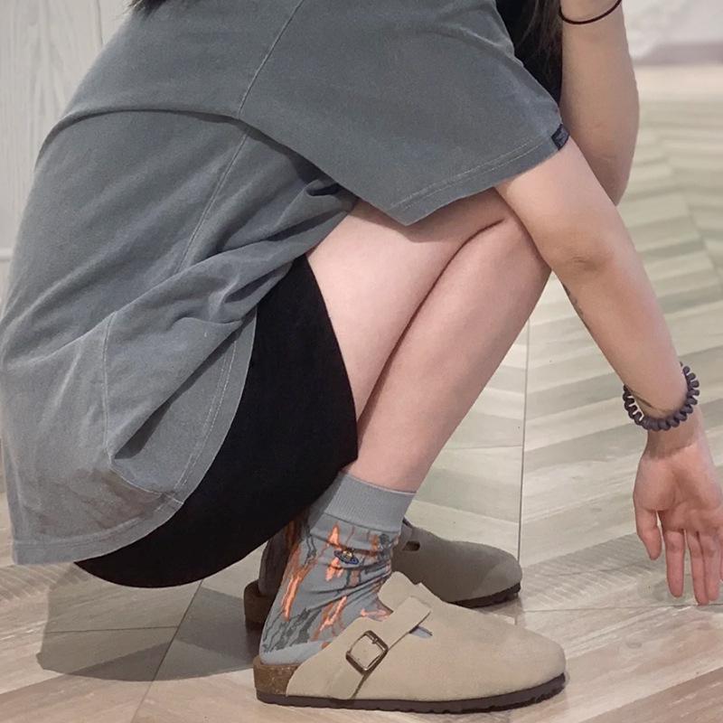 In-Stock Genuine Leather Birkenstock Shoes: Size 35-46, Closed-Toe, Cork Sole, Thick-Soled, Outdoor Slip-Ons.