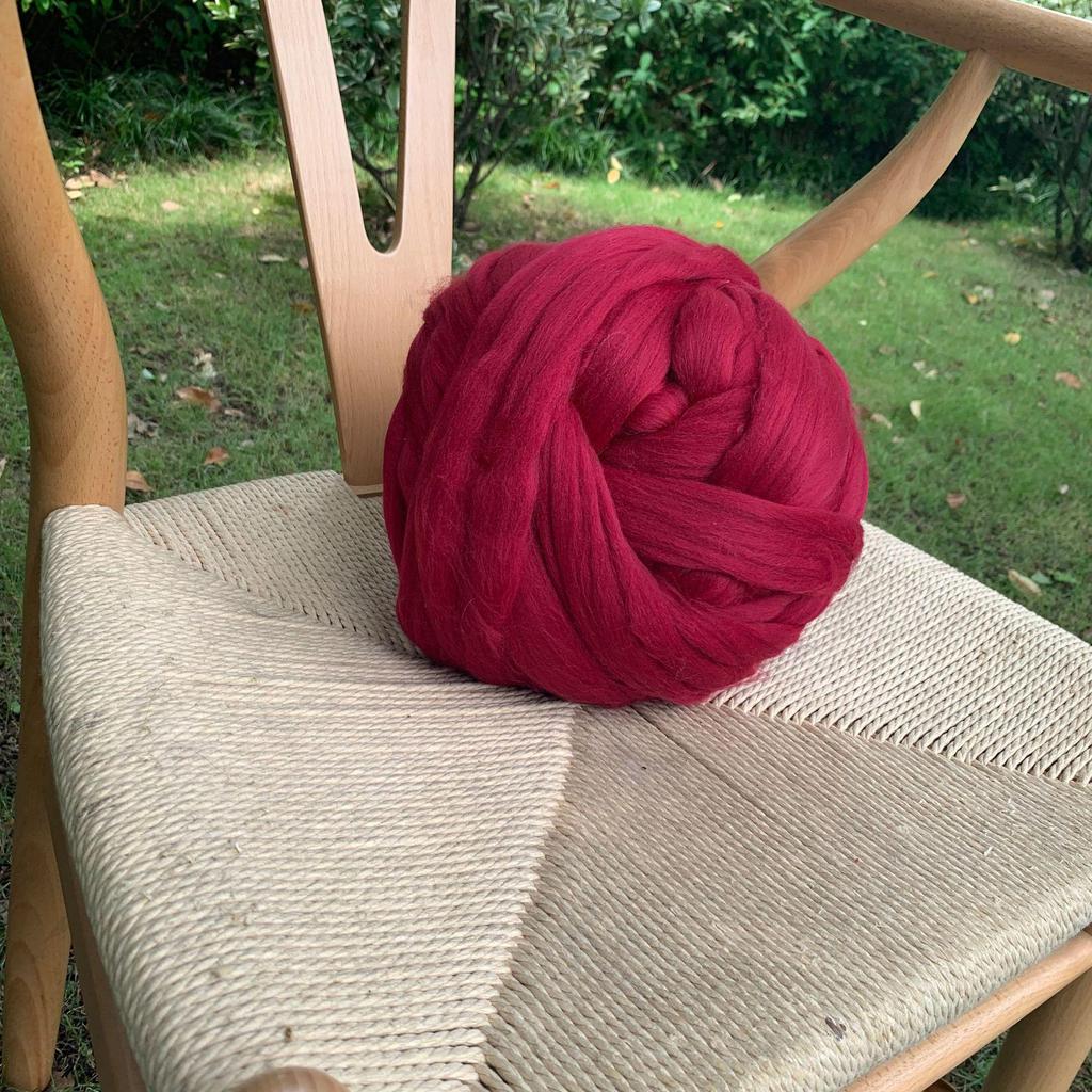 8cm Thick DIY Chunky Hand-Knitted Blanket with Imitation Wool Yarn