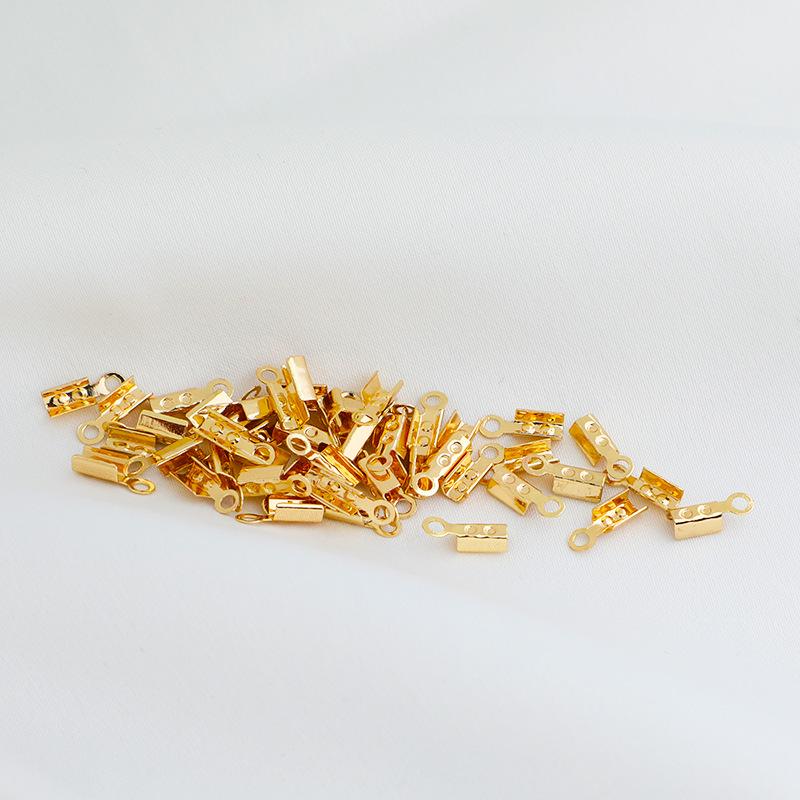 14K Goldplattierter Lederkordel-Endstück mit Karabinerverschluss für DIY-Armbänder