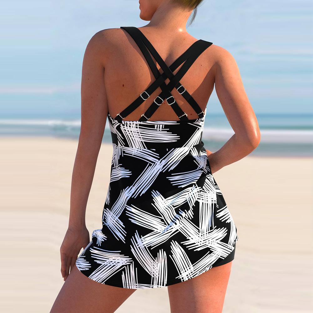 Frauen Sexy Große Größe Blumen Druck Badeanzug Weiblichen Sommer Zwei Stück Tankini Set Mode Monokini Bademode Bad Anzug