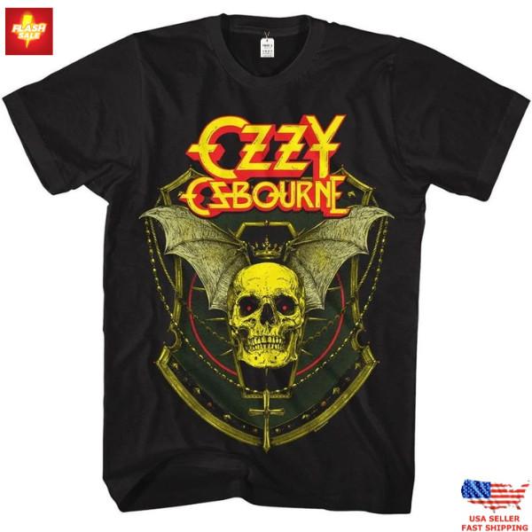 Оззи Осборн Коронованный Череп Крылатый Черная Футболка Рок-Легенда Музыкальная Футболка Подарок Фаната Унисекс Футболка L