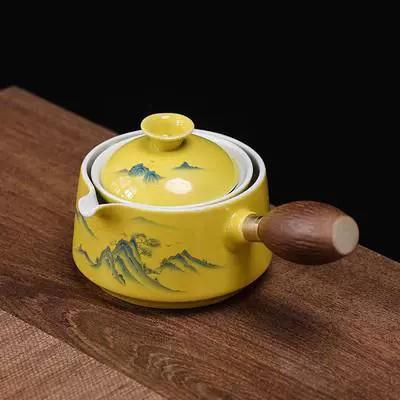 Chinese Style Kung Fu Travel Ceramic Tea Set Portable Teapot Set with 360 Rotation Tea Make Teacup Cup for Tea Gift Bag 2025 New