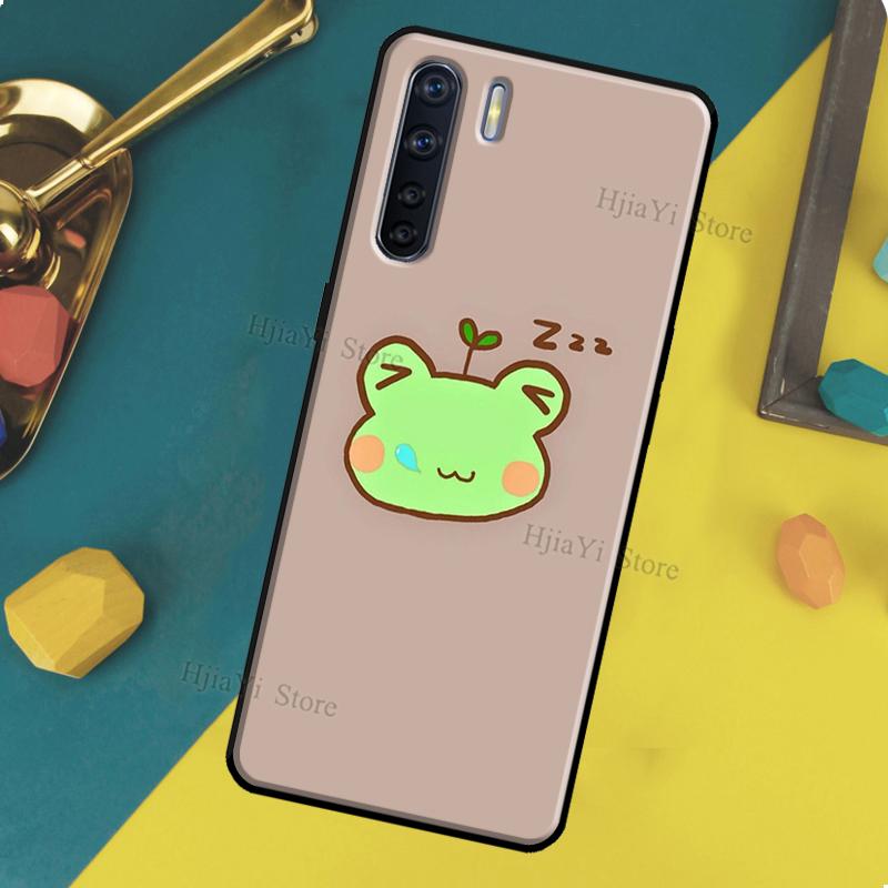 Cute Cartoon Frog Case For OPPO A96 A76 A16 A94 A74 A54 A77 A17 A16 A52 A72 A91 A93 A5 A9 A31 A53 A57s Cover