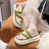 Fashion Thick Women's Slippers and Ladies Sandals Outside Clappers Slides Vip Elegant Fashionable High Quality New Collection 39 Shoes