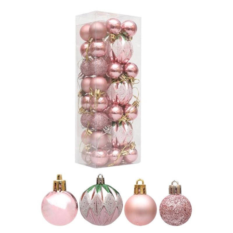 3Box Christmas Tree Hanging Decoration Electroplated Christmas Baubles Ornament Window and Door Ornament Party Supplies