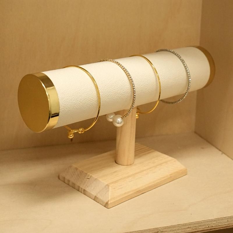 Elegant Sturdy Wood Jewelry Display Stand Accessory for Bracelets and Necklaces With Soft Lint Lining Stylish Designs