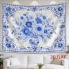 2D Flat - 2D Flat - 1pc 2D Flat Tapestry Blue And White Floral Tapestry with Elegant European Courtly Design, Perfect for Classic Interior Decor