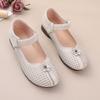 Shoes Summer Hollowed-out Leather Shoes Women's Comfortable Leather Soft-soled Elderly Flat-soled Elderly Hole Sandals