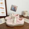 Pink Mesh Breathable Thick-soled Sports and Leisure Board Shoes Women's 2025 Spring and Autumn New Versatile Lace-up German Training Shoes