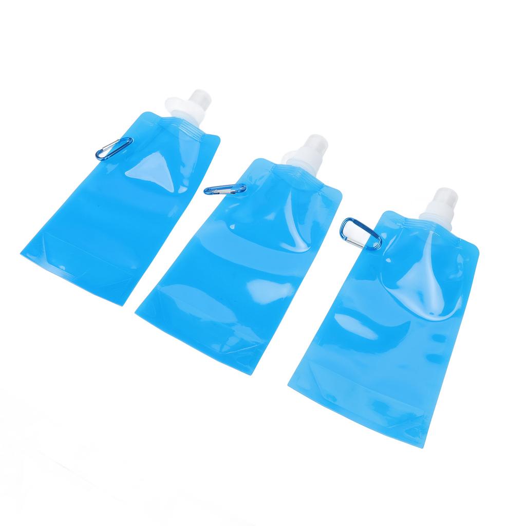 Collapsible Water Bottle Multifunction BPA Free PE Soft Water Bottle for Outdoor Travel Camping 700ml Blue