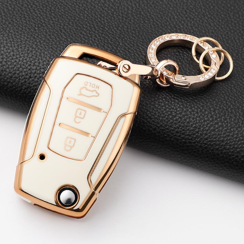 Soft Tpu Car Key Case Cover Shell For Ssangyong Kyron 2 Sanka Actyon Korando Tivoli 3 Buttons Smart Keyless Keychain Accessories